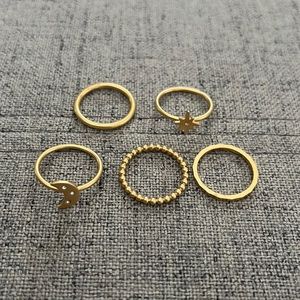 Madewell Gold Plated Size 6 Ring Set